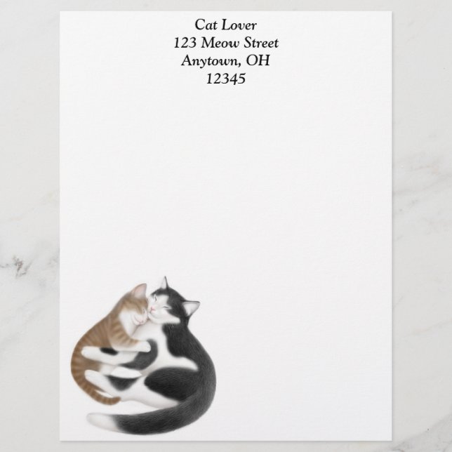 Mother Cat and Kitten Letterhead (Front)