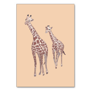 Mother Child Giraffe Reading Flashcards for Adults Table Number