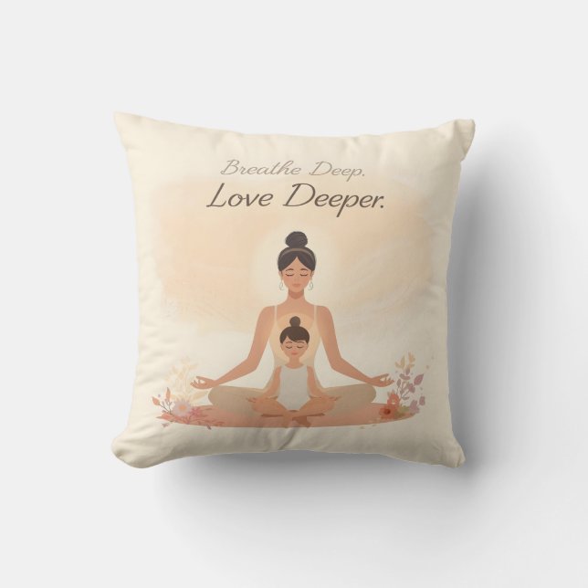 Mother & Child Meditation Serenity Art Cushion (Front)