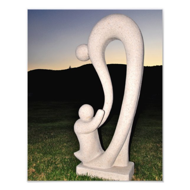 Mother & Child Stone Sculpture Photo Print (Front)