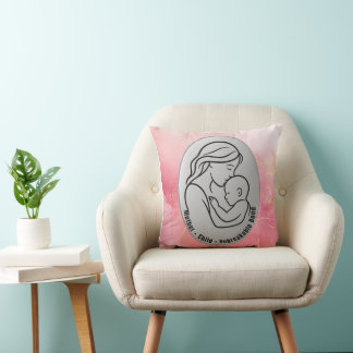 Mother & Child Throw Pillow – Unbreakable Bond art
