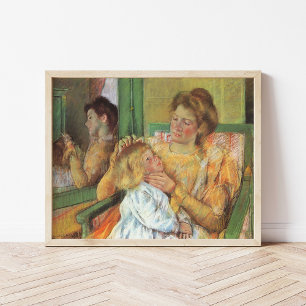 Mother Combing Child's Hair Mary Cassatt Poster