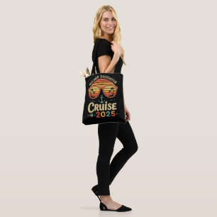 Mother Daughter Cruise 2025 Retro Sunset Vacation Tote Bag