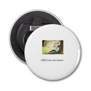 Mother daughter family photo add name picture text bottle opener