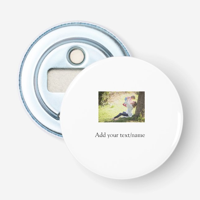 Mother daughter family photo add name picture text bottle opener (Front)