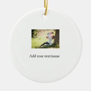Mother daughter family photo add name picture text ceramic ornament