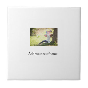 Mother daughter family photo add name picture text ceramic tile