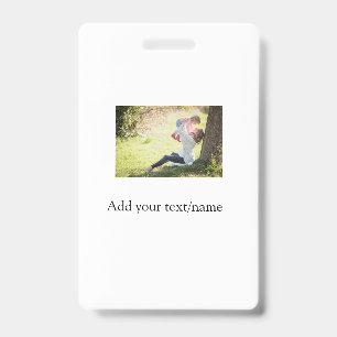 Mother daughter family photo add name picture text ID badge