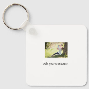 Mother daughter family photo add name picture text key ring