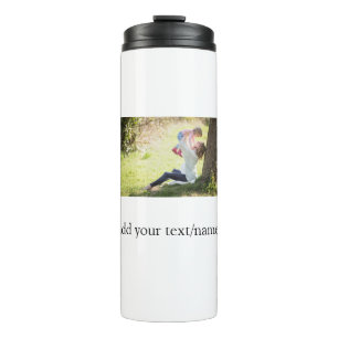 Mother daughter family photo add name picture text thermal tumbler