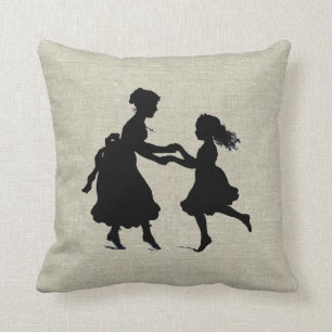 Mother & Daughter Holding Hands Dancing Cushion