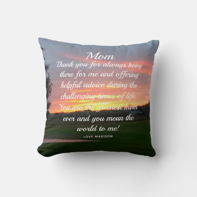 Mother Daughter Love Letter Sunset Personalised Cushion (Front)
