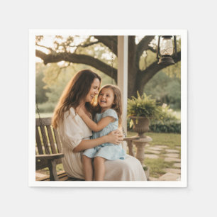 Mother daughter love photo mothers day family gift napkin