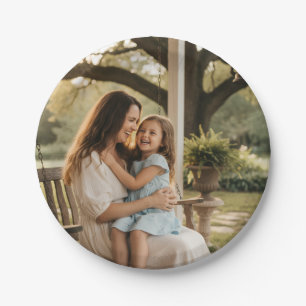 Mother daughter love photo mothers day family gift paper plate