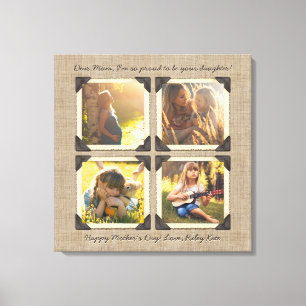 Mother Daughter Personalised Instagram Photo Grid Canvas Print