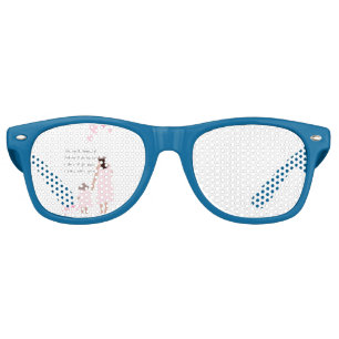 Mother & Daughter Pink Heart Silhouette Retro Sunglasses