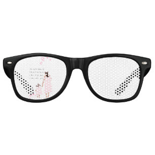 Mother & Daughter Pink Heart Silhouette Retro Sunglasses