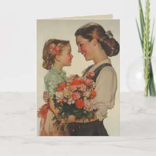 Mother Daughter Sharing Special Moment Flowers Invitation