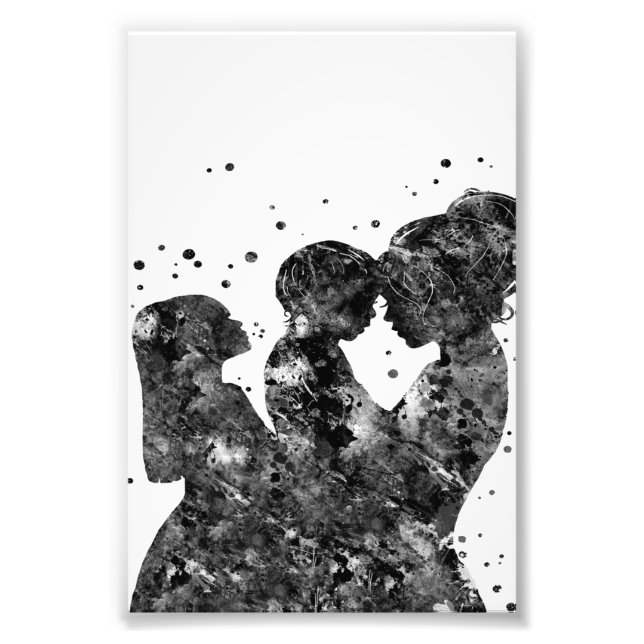 Mother daughter son Gift,Family Birthday Gift Idea Photo Print (Front)