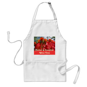 Mother & Daughter Wine Time aprons Red Roses