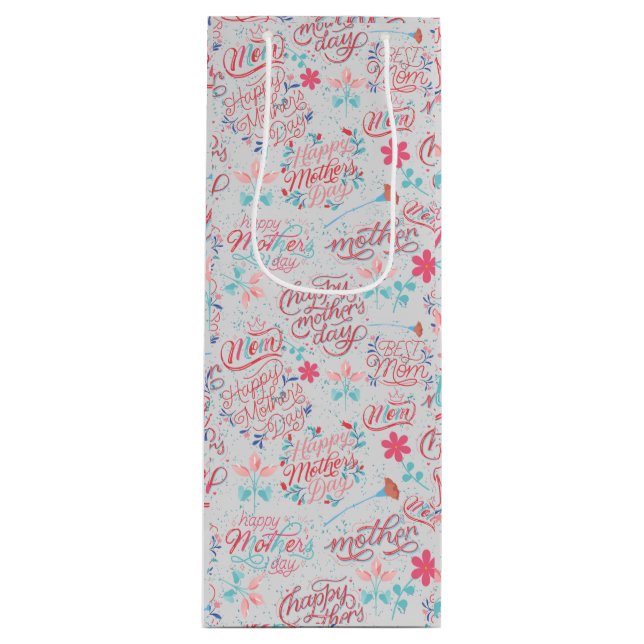 Mother Day BG 01 Offwhite BG Wine Gift Bag (Front)