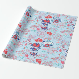Mother Day BG 02 LBlue BG Wrapping Paper
