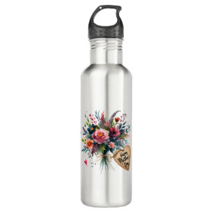 Mother Day Flowers in watercolor 710 Ml Water Bottle