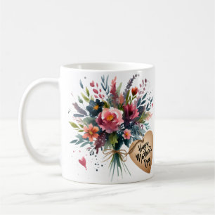Mother Day Flowers in watercolor Coffee Mug