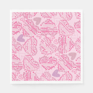 Mother days hearts 01.Pink Lpink BG Napkin
