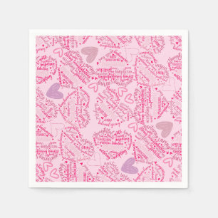 Mother days hearts 01.Pink Lpink BG Napkin