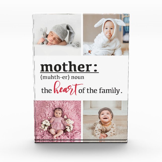Mother definition heart of the family custom 4 photo block (Front)
