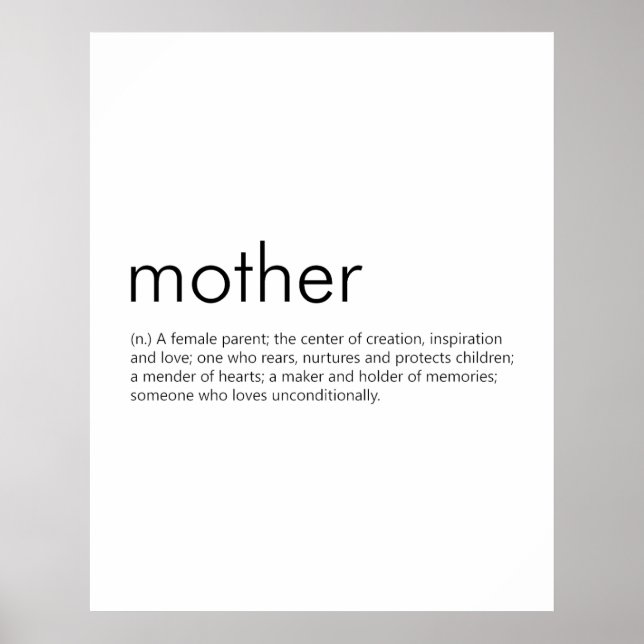 Mother (Definition) - Meaning of Mother Poster (Front)