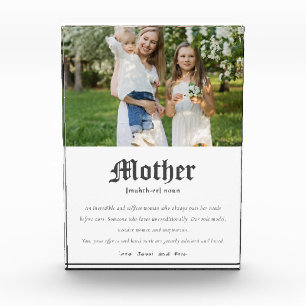 Mother Dictionary Definition Custom Photo Gift Block