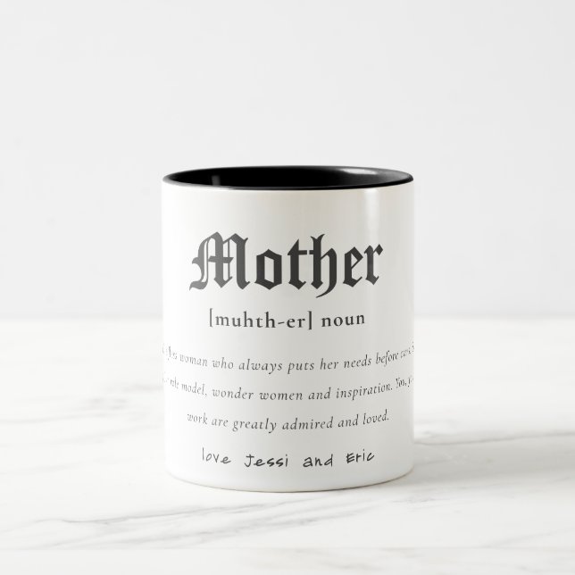 Mother Dictionary Definition Personalised Gift Two-Tone Coffee Mug (Center)