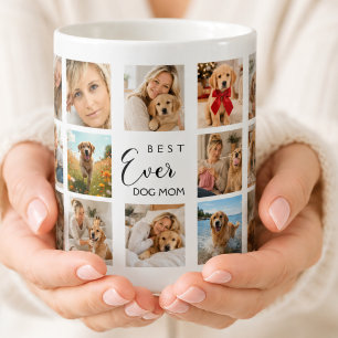 Mother dog mum photo collage white black coffee mug