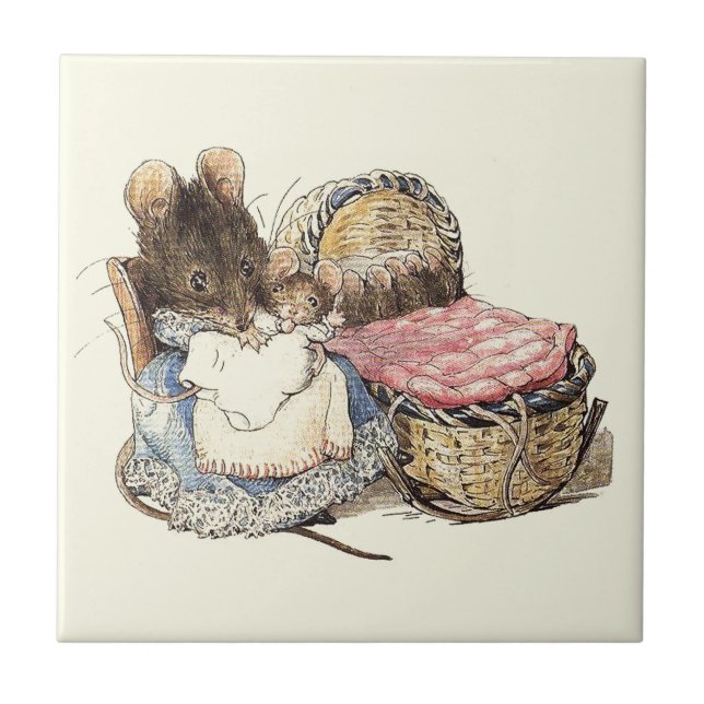 Mother Dormouse and Her Child Tile (Front)