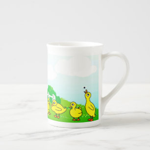Mother Duck and Ducklings Bone China Mug