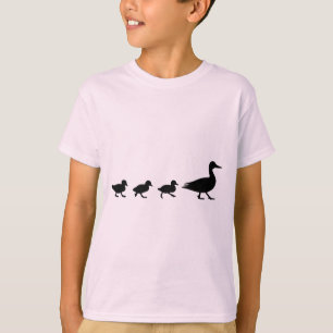 Mother Duck and Ducklings in Silhouette T-Shirt