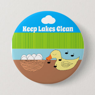 Mother Duck Singing to Her Eggs 7.5 Cm Round Badge