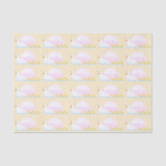 Mother Duck Swimming With Her Family Tissue Paper