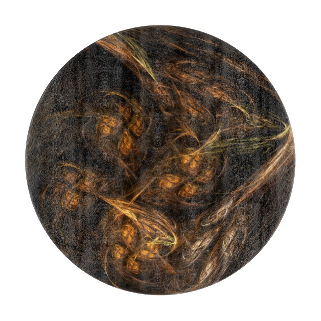 Mother Earth Abstract Art Circle Cutting Board (Front)