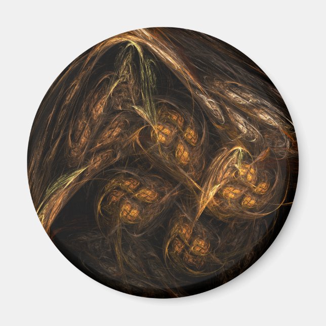 Mother Earth Abstract Art Round Magnet (Front)