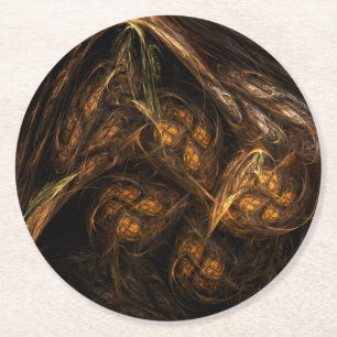 Mother Earth Abstract Art Round Paper Coaster
