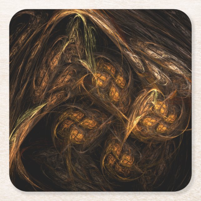 Mother Earth Abstract Art Square Paper Coaster (Front)