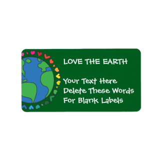 Mother Earth Day Save The Planet Rainbow Hearts Label