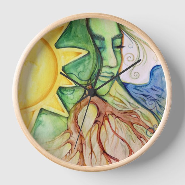 Mother Earth Gaia Goddess Clock (Front)
