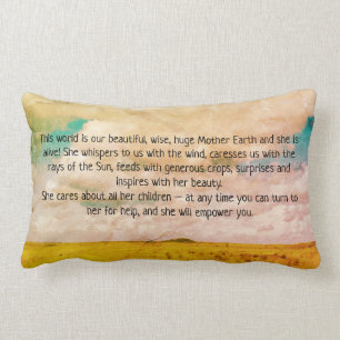 Mother Earth Lumbar Cotton Throw Pillow