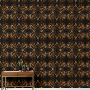 Mother Earth Modern Abstract Art Golden Fractal Wallpaper