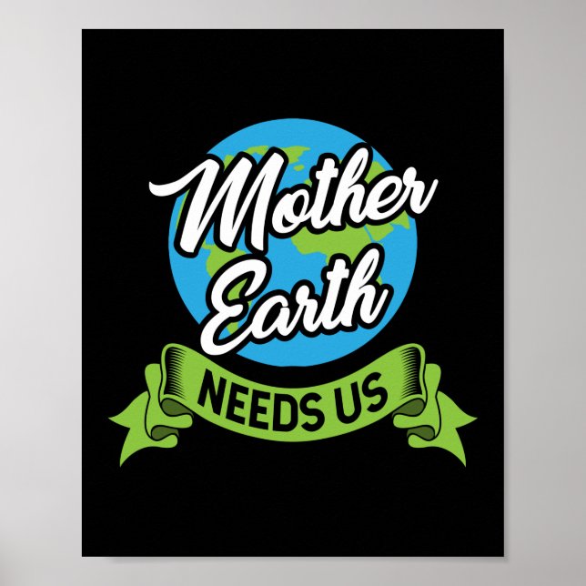 Mother Earth Needs Us Climate Change Environment Poster (Front)