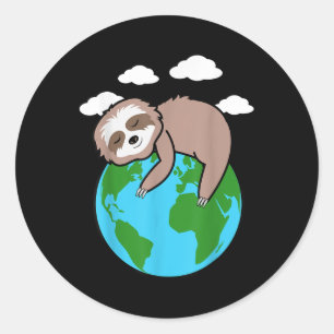 Mother Earth Sloth Pro Environment Cool Earth Day Classic Round Sticker
